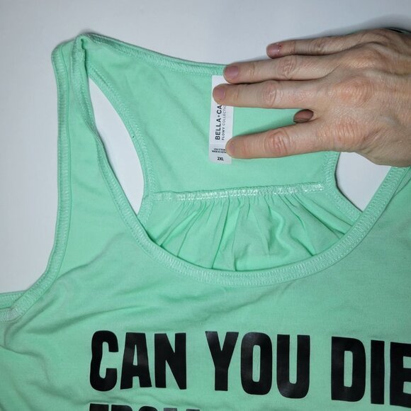 CONSTANTLY VARIED GEAR Mint Can You Die From Leg Day Racerback Tank Top 2XL - Picture 2 of 2